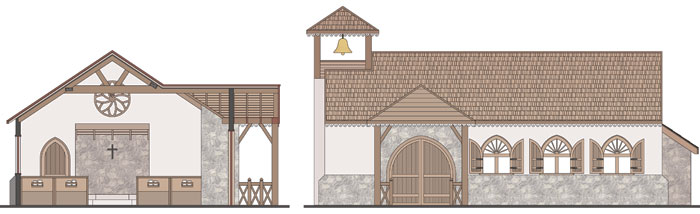 Altar Section and Main Elevation